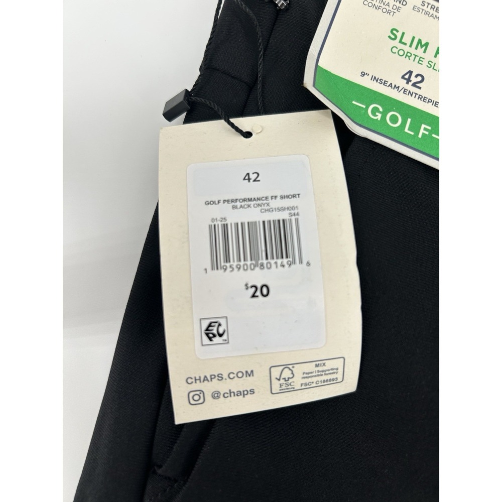 Chaps Golf Slim Fit Men's Stretch Shorts Black Size 42 - Picture 3 of 7
